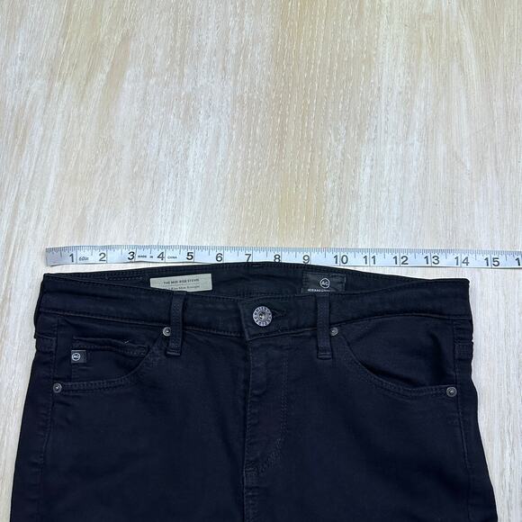 Ag Adriano Goldschmied Black The Mid Rise Stevie Slim Straight Jeans Women's 25 - Picture 9 of 13